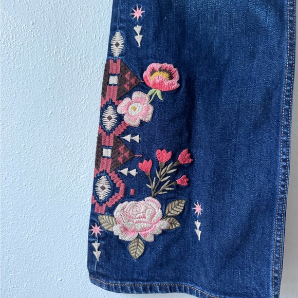 Johnny Was Jesse Floral Cactus Southwest Geometric Embroidered Bootcut Jeans 30 - Picture 4 of 16
